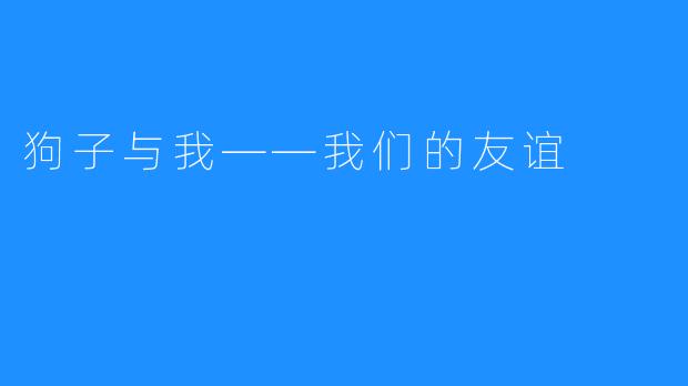 狗子与我——我们的友谊