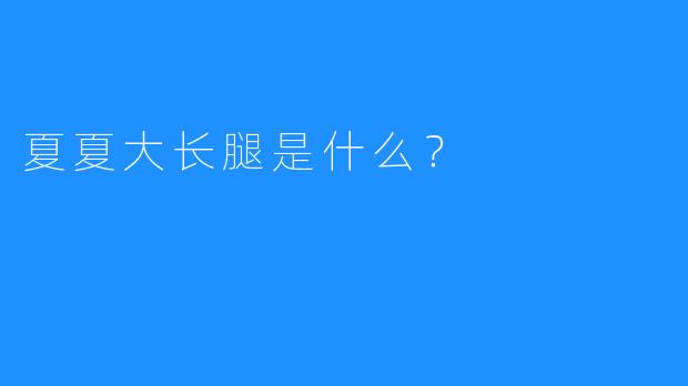 夏夏大长腿是什么？