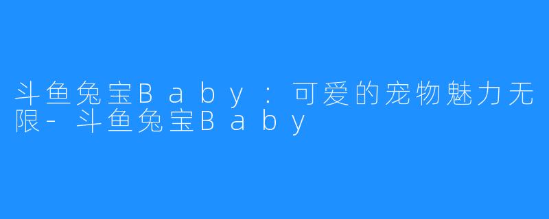 斗鱼兔宝Baby：可爱的宠物魅力无限-斗鱼兔宝Baby