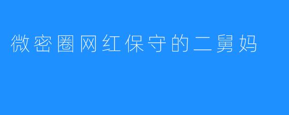 微密圈网红保守的二舅妈