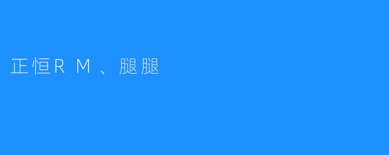 ### 探索正恒RM与腿腿的完美结合