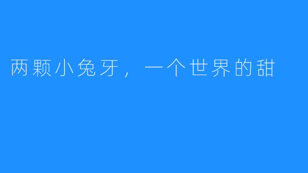 两颗小兔牙，一个世界的甜