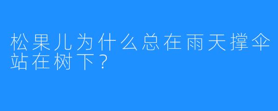 松果儿为什么总在雨天撑伞站在树下？