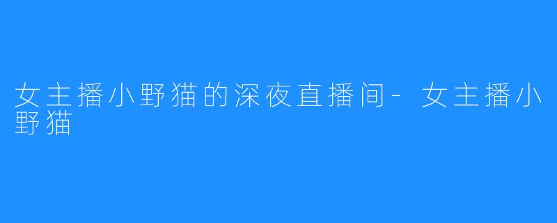 女主播小野猫的深夜直播间-女主播小野猫
