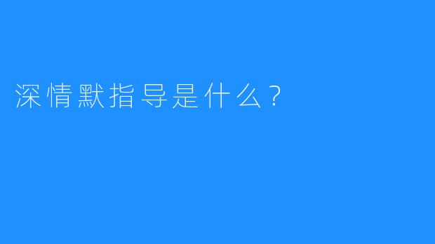 深情默指导是什么？